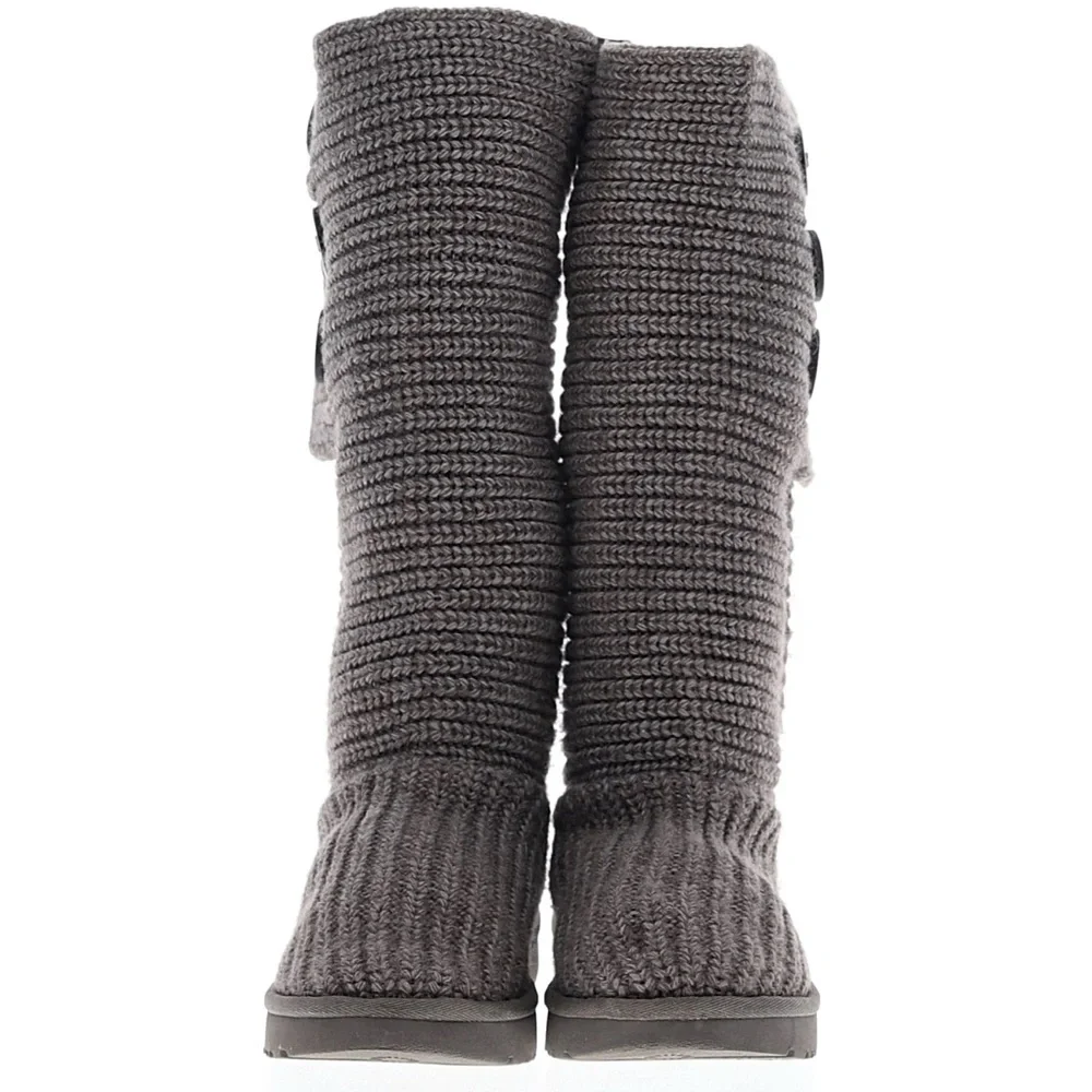 UGG Womens grey Knit Button Boots - Picture 2 of 5